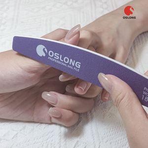 Lime à ongles OEM 100/180 avec logo imprimé, imperméable, durable, demi-lune, émeri pour manucure, céramique violette 80/100 - Product Image 2