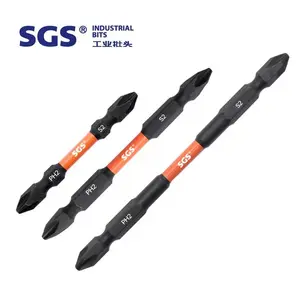 SGS kaynak fabrikası 6.35mm altıgen sürücü Hex çift Phillips kafa darbe toplu