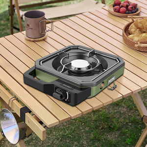 <span class=keywords><strong>Petit</strong></span> réchaud d'intérieur-extérieur de pli de matériel d'acier inoxydable avec deux brûleurs à gaz pour le camping - Product Image 3