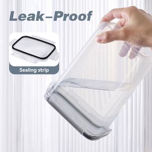 4 Pack Square Airtight Food <b>Storage</b> Bottles Lids Leak Proof BPA Free Plastic <b>Camping</b> Kitchen Pantry Organizer Cereal Flour Sugar - Product Image 5