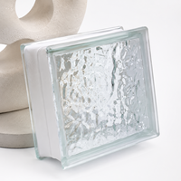 Bloc de verre creux à motif de glace double face 190*190*80mm, cloison de séparation, décoration moderne industrielle pour la maison et l'hôtel