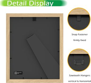 Cornici in Legno Classiche FrameWorks 8x10 con Passepartout 5x7 e Vetro Temperato |   Quercia Naturale |   Supporto a Parete |   Confezione da 2 - Product Image 3