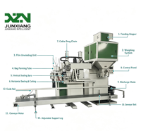Machine de remplissage et de scellage automatique pour sacs de 20-50 kg (grains, aliments, produits chimiques, granulés) avec contrôle PLC et écran tactile, en carbone