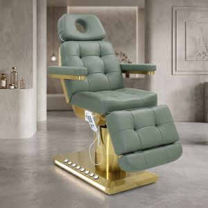 Luxury 4 Motor <b>Electric</b> Facial Bed Sage Green Professional Beauty Bed Silent Height Adjustable Treatment <b>Table</b> Spa Chair - Product Image 4