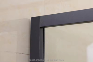 Cabines de douche sur mesure en verre trempé, design en forme de losange pour gagner de la place, sépare les zones humides et sèches - Product Image 5