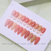 Kit de Vernis à Ongles Gel UV Soak Off Rose Vif Romantique pour la Saint-Valentin, Couleurs Transparentes, Rose Nude, Blanc et Rose Poudré
