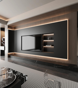 خزانة تلفزيون خشبية بتصميم عصري مع وحدات تخزين لأثاث غرفة المعيشة المنزلية - Product Image 1