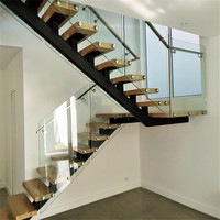 PRIMA Original Factory Mono Stringer Escaliers, Escalier Loft, Escalier flottant d'intérieur Escalier droit en acier bien conçu