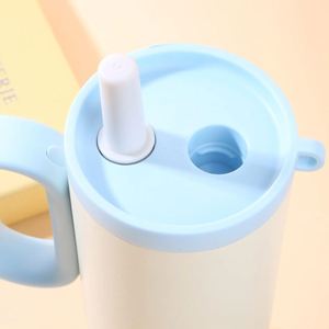 New Arrival Cold Insulation Children's 304 Stainless Steel Vacuum <b>Mug</b> Straw Portable Handle <b>Large</b> Capacity Double Wall 6-12 - Product Image 2