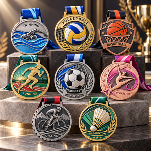 Médaille de finisseur de marathon personnalisée, médaille de récompense pour événement de course urbaine, médaille sportive or, argent, bronze, fabrication OEM ODM - Product Image 1