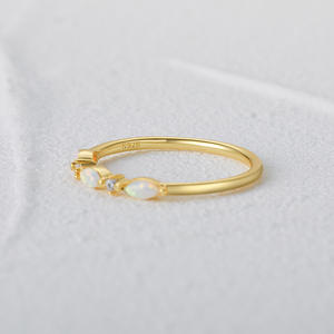 Anillo de Plata de Ley 925, anillo de ojo de caballo, anillo chapado en oro de 14K a la moda y lujoso, accesorios de joyería para mujer - Product Image 2