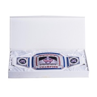Ceinture de champion OEM ODM personnalisée en cuir véritable blanc avec plaque en alliage de zinc pour boxe, lutte et récompenses sportives
