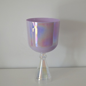 HF Crystal Chalice Octave 3rd 4th Chakra Color Cosmic Light Quartz Crystal Singing Holy Grail Bowl For Sound Healing Meditation
