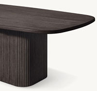 Table à manger moderne de luxe en bois de chêne avec pieds en acier inoxydable, 8 places, pour salle à manger à domicile