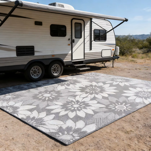 Tapis d'extérieur faciles à nettoyer, en plastique PP, pour pique-nique et camping - Product Image 1