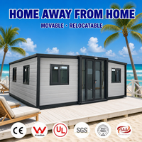 Maison conteneur extensible, maison préfabriquée moderne, panneau sandwich en acier, certifiée CE, tailles personnalisées 20/40 pieds pour hôtels de glamping