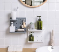 Organisateur mural pour décoration intérieure en gros Panneau perforé en plastique pour étagère de rangement murale Étagère à chevilles pour bassin