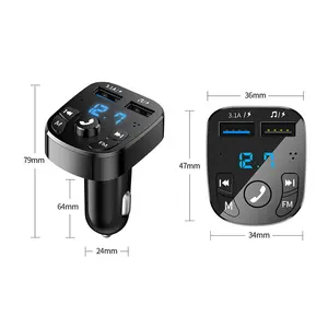 Bộ Phát FM Bluetooth 5.0 Cho Ô Tô Bộ Thu Âm Thanh Rảnh Tay Không Dây Máy Phát MP3 Tự Động Bộ Sạc Nhanh USB Kép 2.1A Phụ Kiện Ô Tô