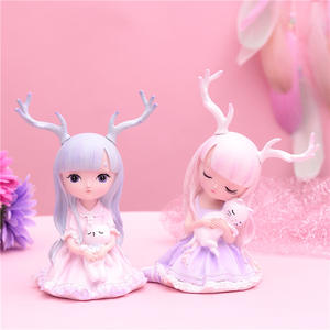 2024 OEM su misura PVC resina giocattoli di alta qualità azione e giocattolo 2 stile torta di cottura decorazione per bambina <span class=keywords><strong>anime</strong></span> figure <span class=keywords><strong>rosa</strong></span> bambola - Product Image 4