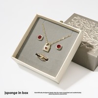 Boîte de rangement à bijoux coulissante carrée grise pour bagues, colliers, boucles d'oreilles ; Coffret cadeau haut de gamme disponible en stock Foshan Guangdong
