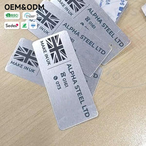 Plaques de nom de bureau en métal personnalisées, marquées au laser, en aluminium <span class=keywords><strong>brossé</strong></span>, pour l'identification des actifs de bureau - Product Image 3