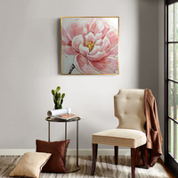 Nouvelle peinture à l'huile de fleurs roses peinte à la main, grande œuvre d'art murale, tableau de fleurs pour la décoration, peintures d'art pour la décoration de la pièce