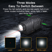 Lampe RichFire 800 Lumens avec laser vert, rechargeable USB-C, compatible clé, faisceau laser vert, en plastique