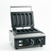 Machine à baguettes électrique commerciale à 5 trous, mini-machine à pain 1,5 kW 220 V, plaques antiadhésives, chaleur réglable pour la cuisine domestique