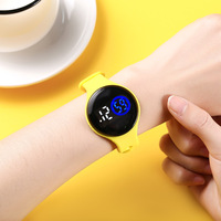 Montre-bracelet électronique à affichage rond LED pour enfants filles et garçons, montres numériques étanches en Silicone