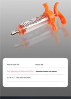 Seringue vétérinaire en plastique et acier réglable et réutilisable pour l'injection de médicaments pour animaux - Équipement médical avec dispositifs de sécurité