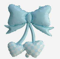Ballons en aluminium MIQI Ins Pastel Nœud Papillon à motif quadrillé, flottants à l'hélium, en forme de cœur, pour décoration de table de fête romantique, logo personnalisé