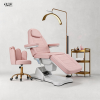 Meubles de salon de luxe, table de soin du visage électrique à 3 moteurs, lit de beauté électrique avec lumière ambiante LED