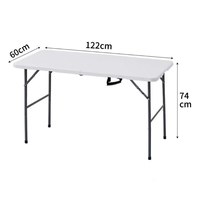 Table pliante longue en plastique robuste de 1,2 m, idéale pour les fêtes, banquets et événements – Vente chaude directe usine