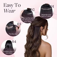 Extensions de cheveux à clipser en fil, 3/8/613, châtain noyer, châtain cendré, blond décoloré, balayage, 14 pouces, 75g, transparentes, sans couture, Fish China