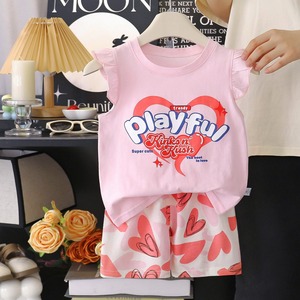 Annshine 2026 Conjunto de Chaleco de <span class=keywords><strong>Moda</strong></span> para Niños, Ropa de Verano de Algodón Puro para Niñas, Nuevo Conjunto de Dos Piezas para Niños Verano 2026 al por Mayor - Product Image 3
