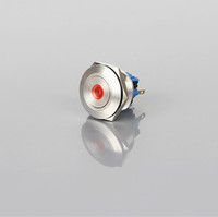 Interrupteur à bouton métallique HABOO 30 mm, 12 V 24 V, éclairage LED, bouton poussoir momentané à verrouillage, étanche IP65