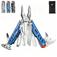 Alicates Multiherramienta EDC con Logotipo Personalizado, Cuchillo Plegable para Camping, Alicates Portátiles de Supervivencia para Exteriores con Funda de Nailon