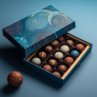 Boîte d'emballage cadeau en papier rigide avec couvercle et base personnalisés pour l'emballage de chocolat avec insert