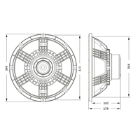 AX15N351 Altavoces de 15 pulgadas con woofer de cesta, controlador de altavoz de potencia de 500W, equipo de sonido profesional para escenario, 8 ohmios, VC3.5'', OEM de fábrica