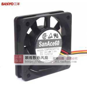 Ventilador de Refrigeración para Inversor Sanyo SanAce60 24V 109P0624H702, CC sin Escobillas - Product Image 1