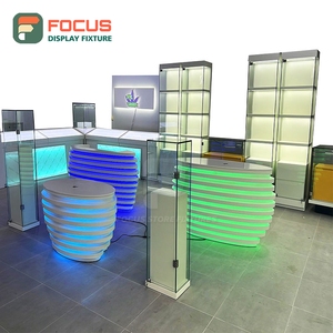 Professional Smoke Shop Display Cabinet Wood Glass Showcase Counter LED Light Tobacco Display Cabinet - Product Image 1