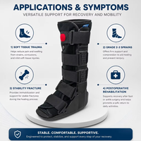 Attelle de marche pneumatique TP Air Knee Walker avec airbags latéraux gonflables, rembourrage amovible et semelle antidérapante pour la guérison des blessures à la cheville