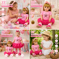 Poupée Bébé Reborn en Silicone Interactif Électrique et Intelligent avec Fonction Musique et Parlante, 55 cm, pour Fille, avec Livre en Peluche - NOUVEAUTÉ SPANDEIX