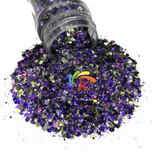 High Quality Bulk Colorful Eco-friendly Nail Art Glitter Mix Holiday Glass Polyester Christmas Halloween Craft Minimum Order 1kg