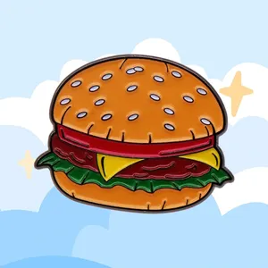 Delicious Fast Food Hamburger Badges Enamel Pins from Original Supplier Custom Lapel Pins Enamel Pin Manufacturer