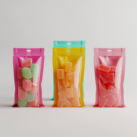 Emballage en plastique pour bonbons, écologique et recyclable, sachet refermable personnalisé avec fenêtre pour le sucre