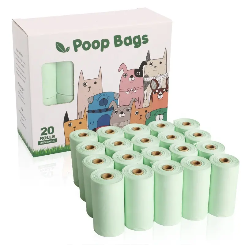Custom Printed Cornstarch Dog Wast Biodegradable Poop Bag Dog Supplies Pet