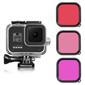 Vente chaude étui de protection étanche accessoires de caméra d'action <span class=keywords><strong>filtre</strong></span> d'objectif rouge rose violet pour <span class=keywords><strong>Gopro</strong></span> <span class=keywords><strong>Hero</strong></span> <span class=keywords><strong>8</strong></span> - Product Image 2