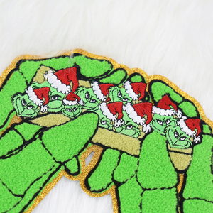 Offre Spéciale patchs de chenille de noël personnalisés occidentaux pas de fer minimum sur le patch personnalisé américain pour les vêtements - Product Image 3