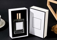 Boîte blanche de haute qualité avec logo noir, emballage rigide pour parfum, couvercle élégant à ouverture facile